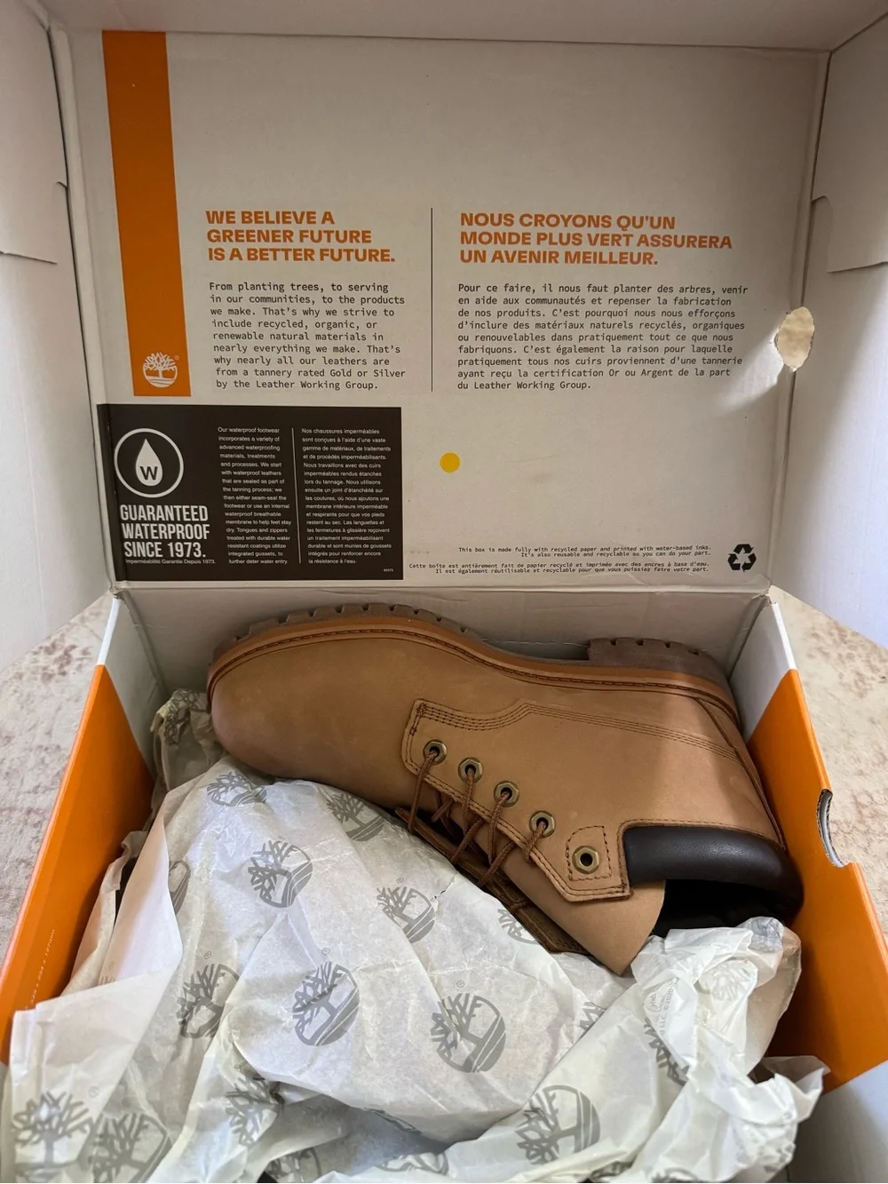 Timberland Men’s Medium Beige Nubuck Waterproof Leather Boots Size 9